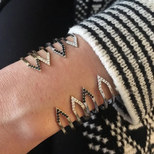Black Diamond Dagger Cuff  | Yellow Gold