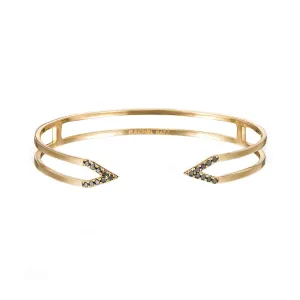 Black Diamond Dagger Cuff  | Yellow Gold