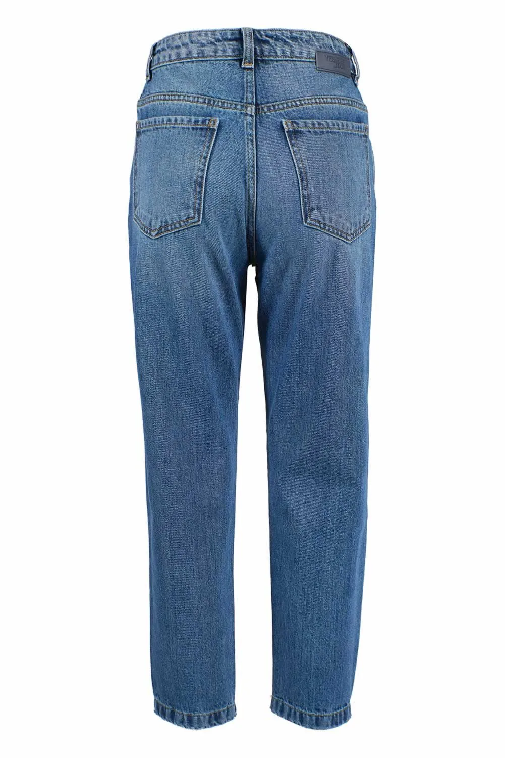 Blue Cotton Women's High-Waisted Jean