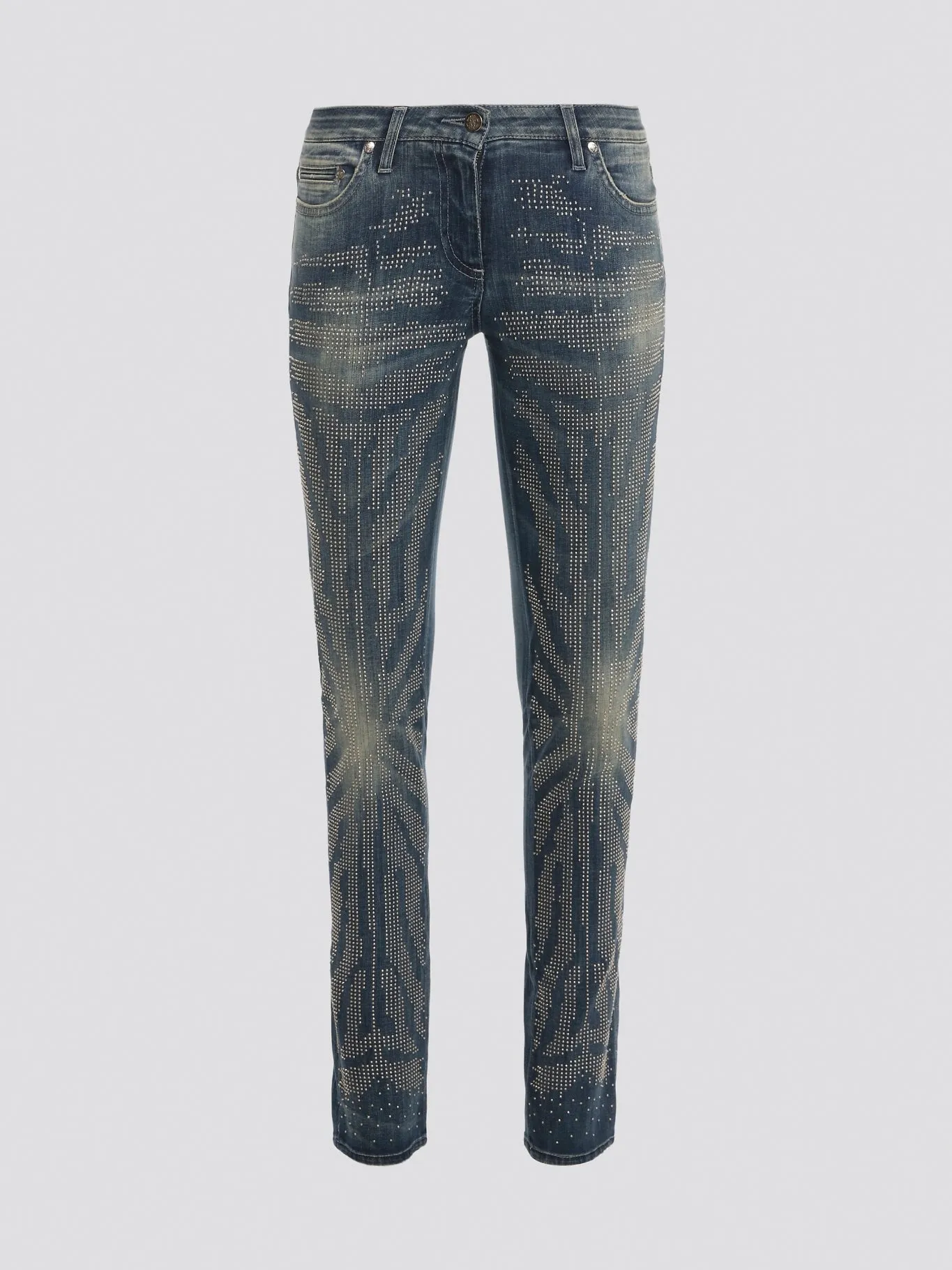 Blue Studded Denim Jeans
