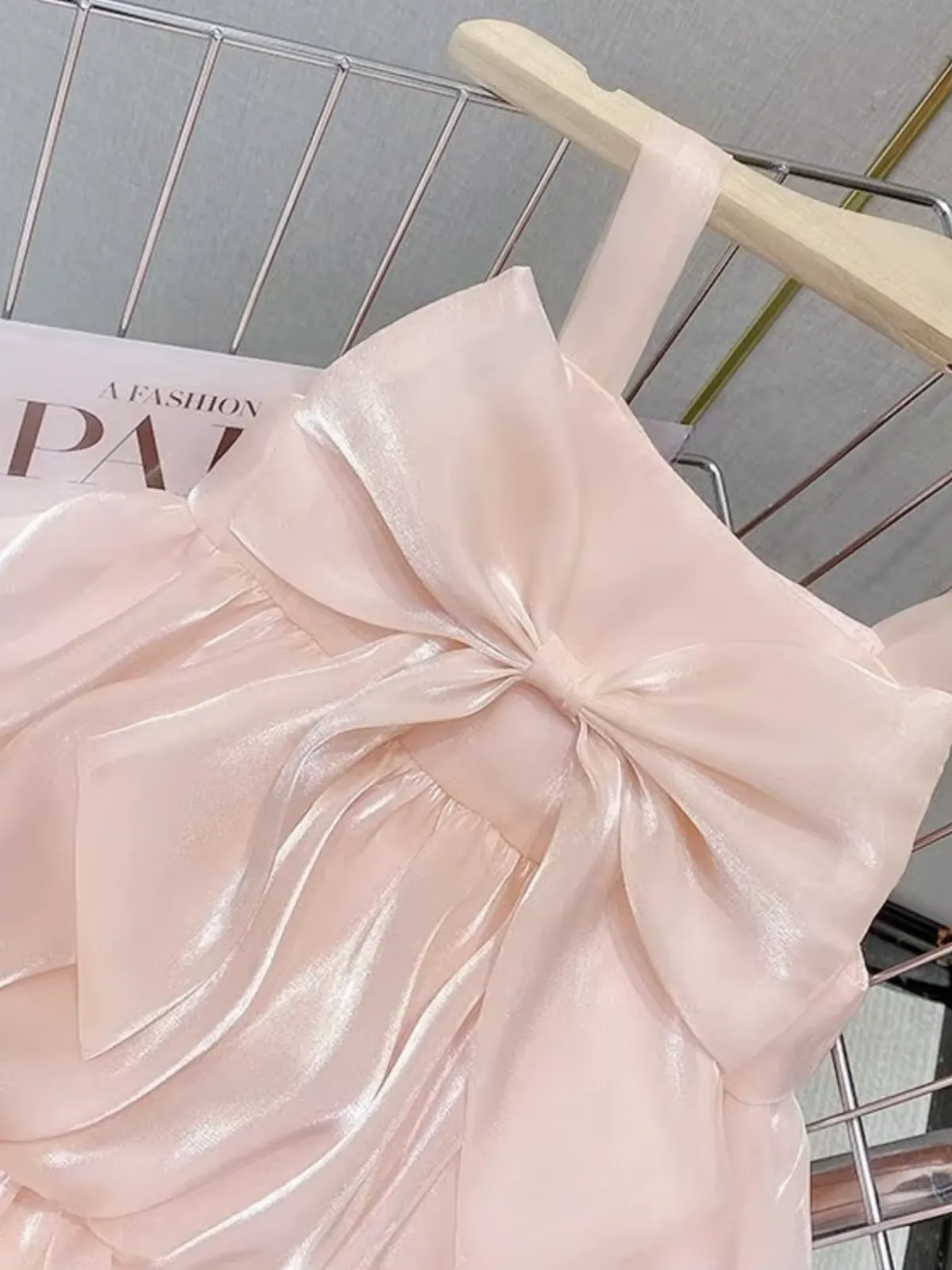 Blush Bow Ruffle Dress