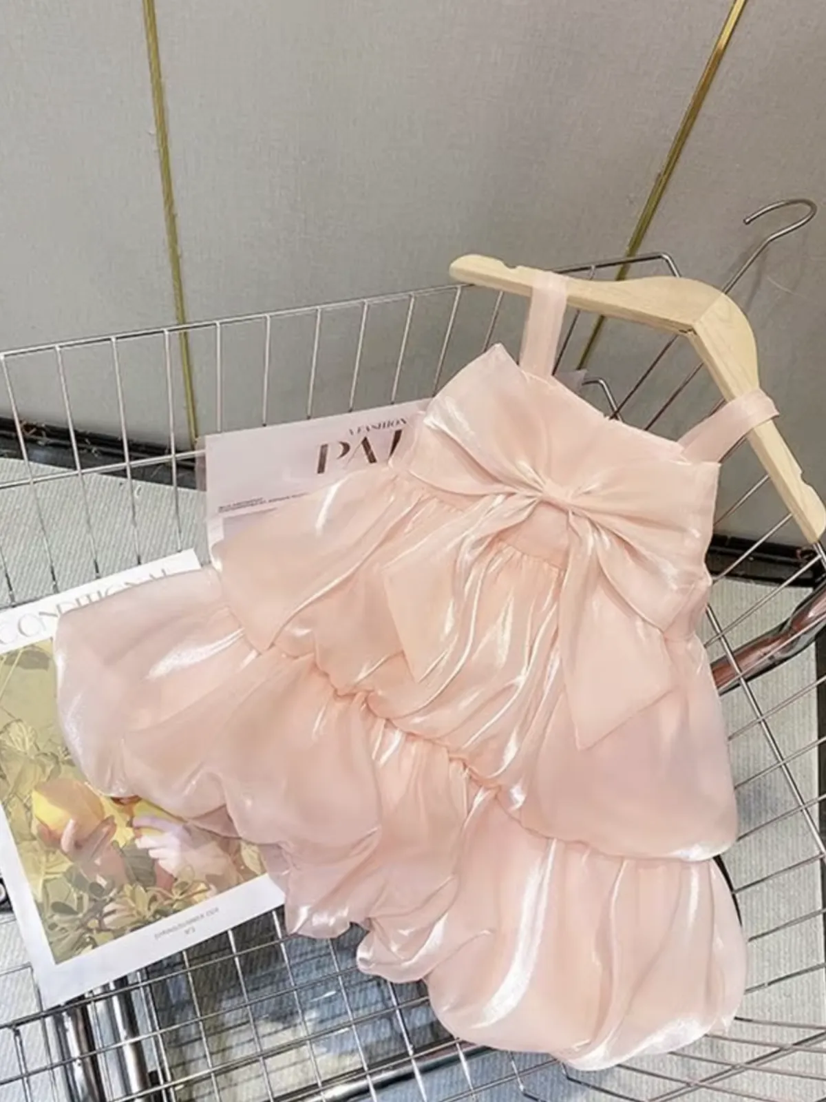 Blush Bow Ruffle Dress