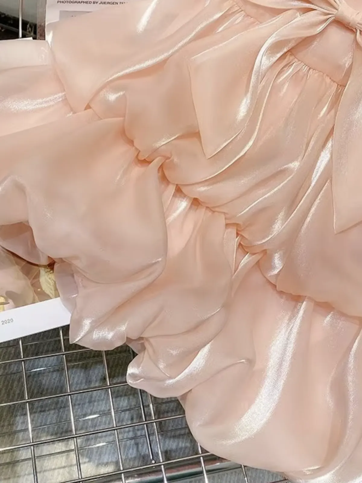 Blush Bow Ruffle Dress