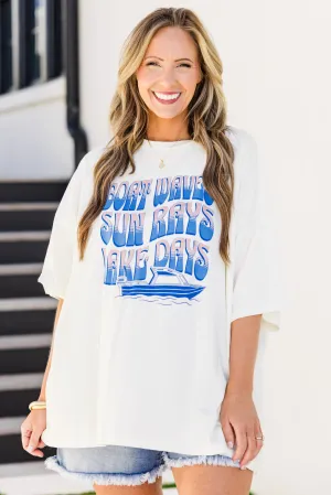 Boat Waves & Lake Days Boyfriend Tee, Ivory