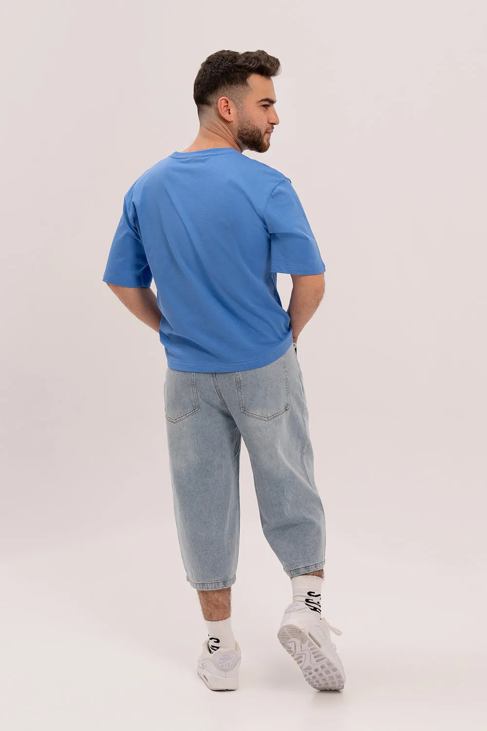 Boxy Fit Cotton TShirt - Navy