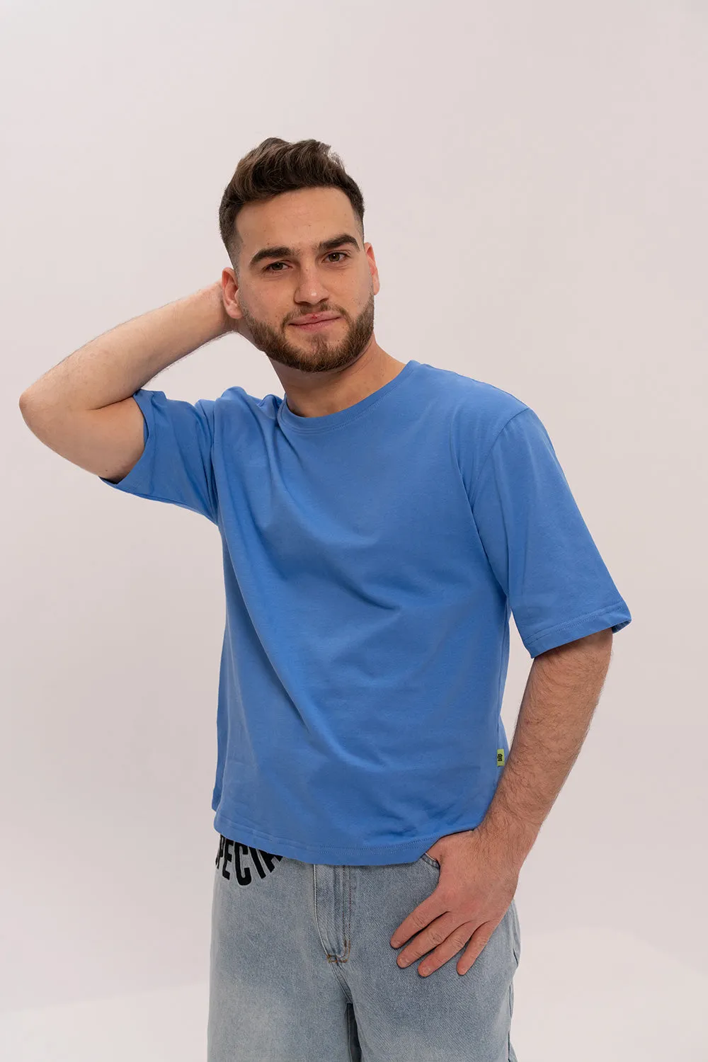 Boxy Fit Cotton TShirt - Navy