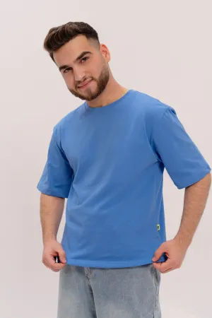 Boxy Fit Cotton TShirt - Navy