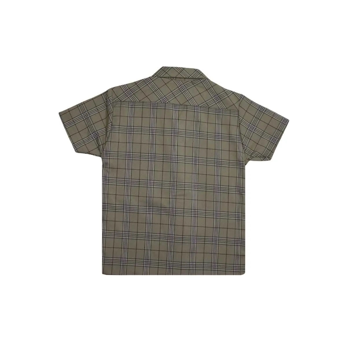 Boys Checked Cuban Collar Cotton Shirt