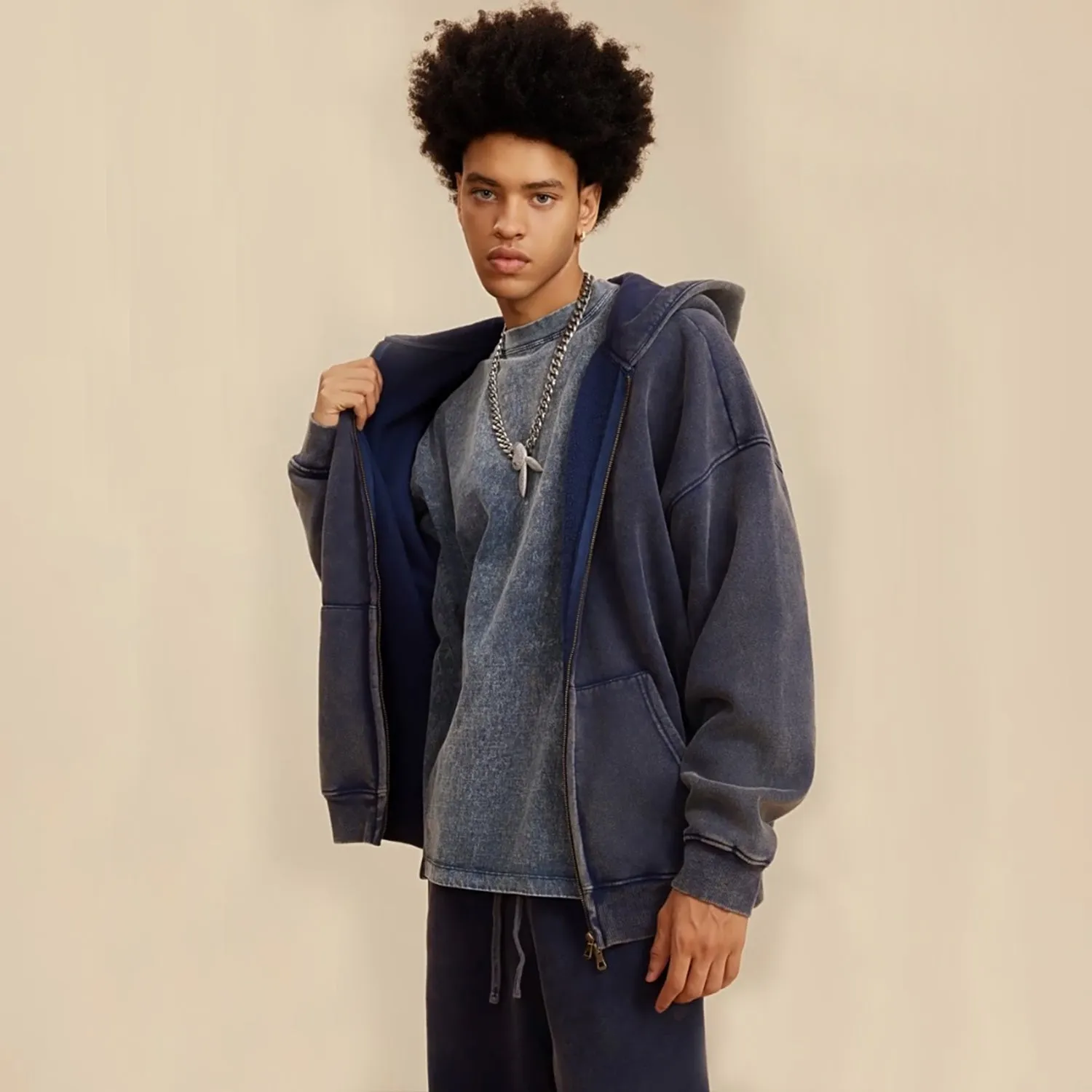 Brushed Fleece Zip Hoodie