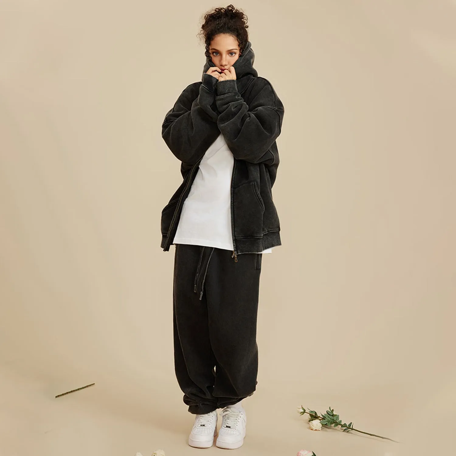 Brushed Fleece Zip Hoodie