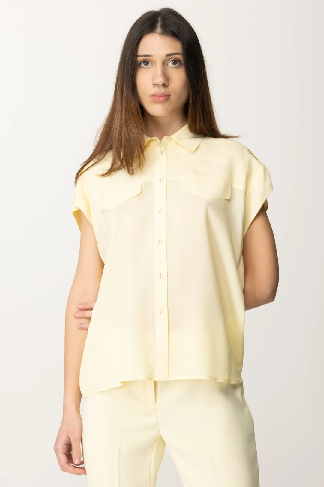 Camicia Over In Misto Seta