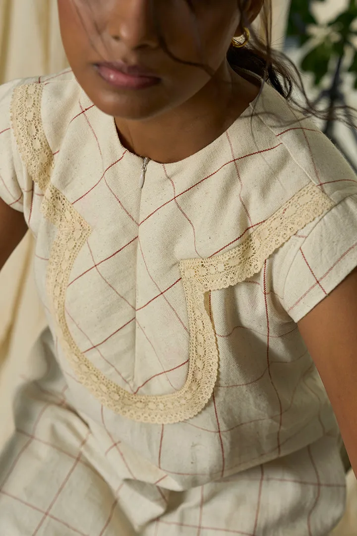 Candy Cane Kala Cotton Round Yoke Dress