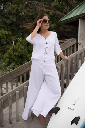 Carissa - Greece Linen Cardigan | Resort Wear Top