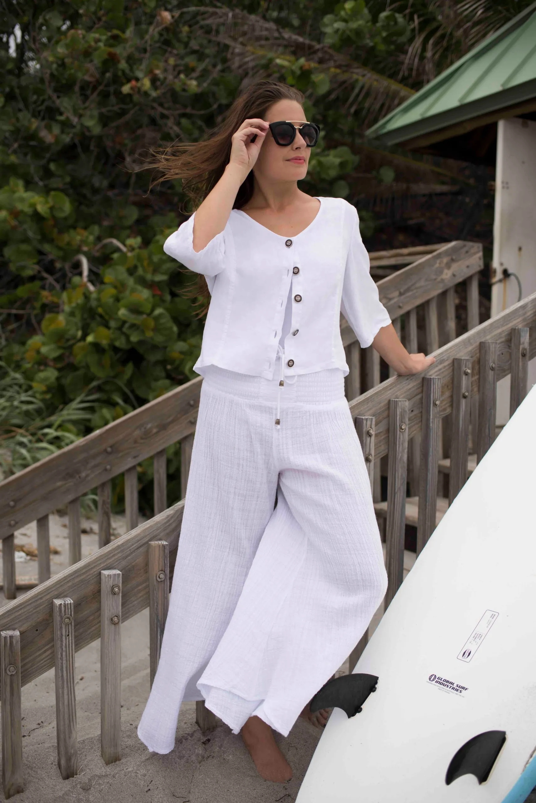 Carissa - Greece Linen Cardigan | Resort Wear Top