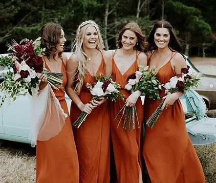 Cheap Simple Sexy Side Split Long Bridesmaid Dresses, BG51244