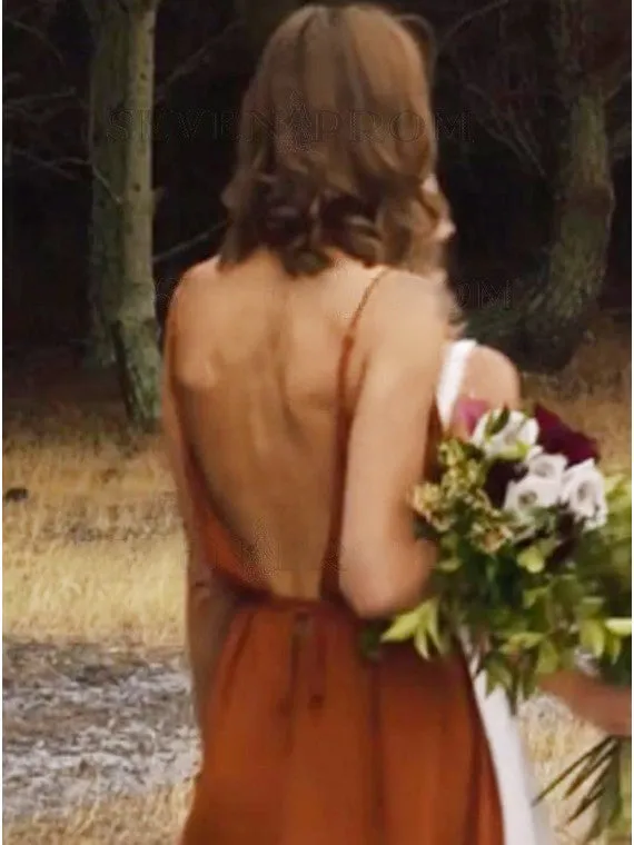 Cheap Simple Sexy Side Split Long Bridesmaid Dresses, BG51244