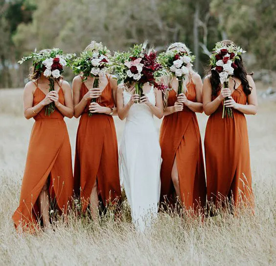 Cheap Simple Sexy Side Split Long Bridesmaid Dresses, BG51244