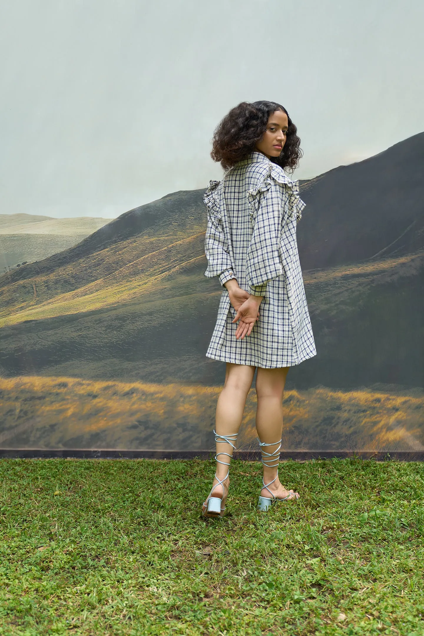 Checkmate Ruffle Dress