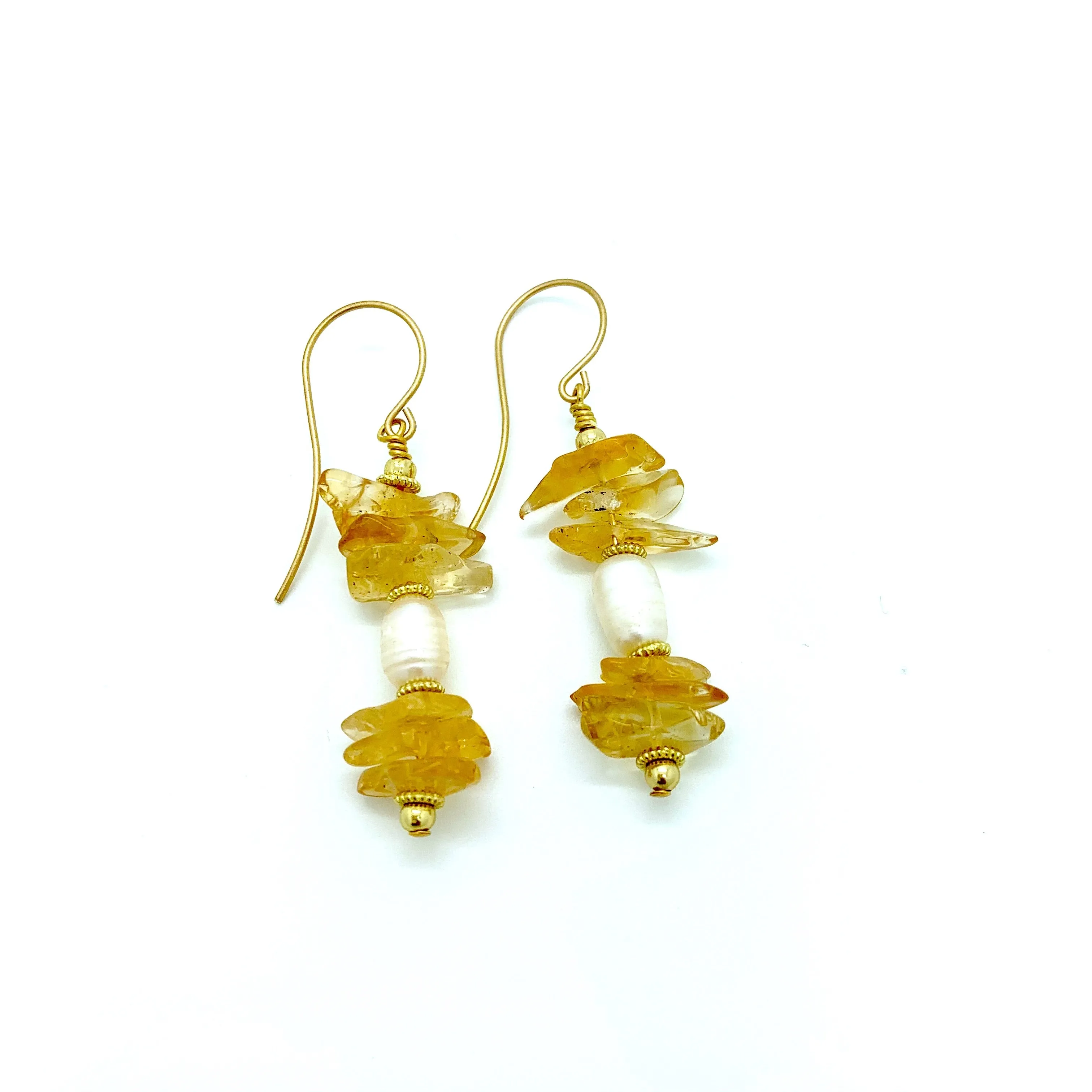 Citrine and Pearl Earrings