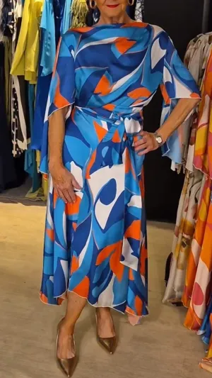 Clara – Printed Satin Women’s Dress
