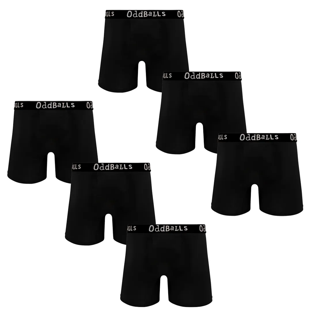 Classic Black Bundle - Men's Bamboo Boxer Shorts 6 Pack Bundle