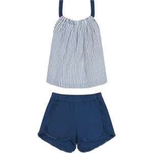 Colette Girl's Short Set Marine Stripe