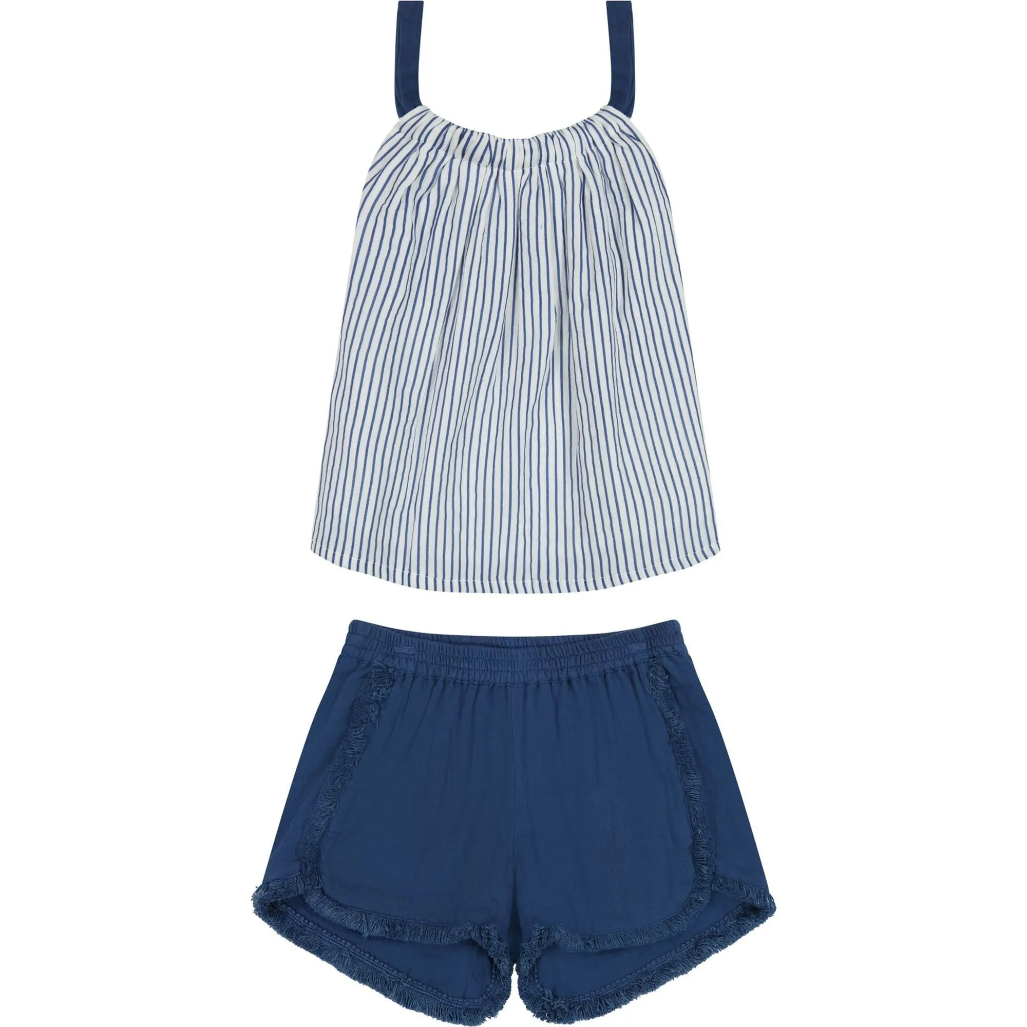 Colette Girl's Short Set Marine Stripe