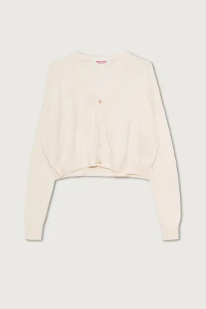 Crop Cardi Off White