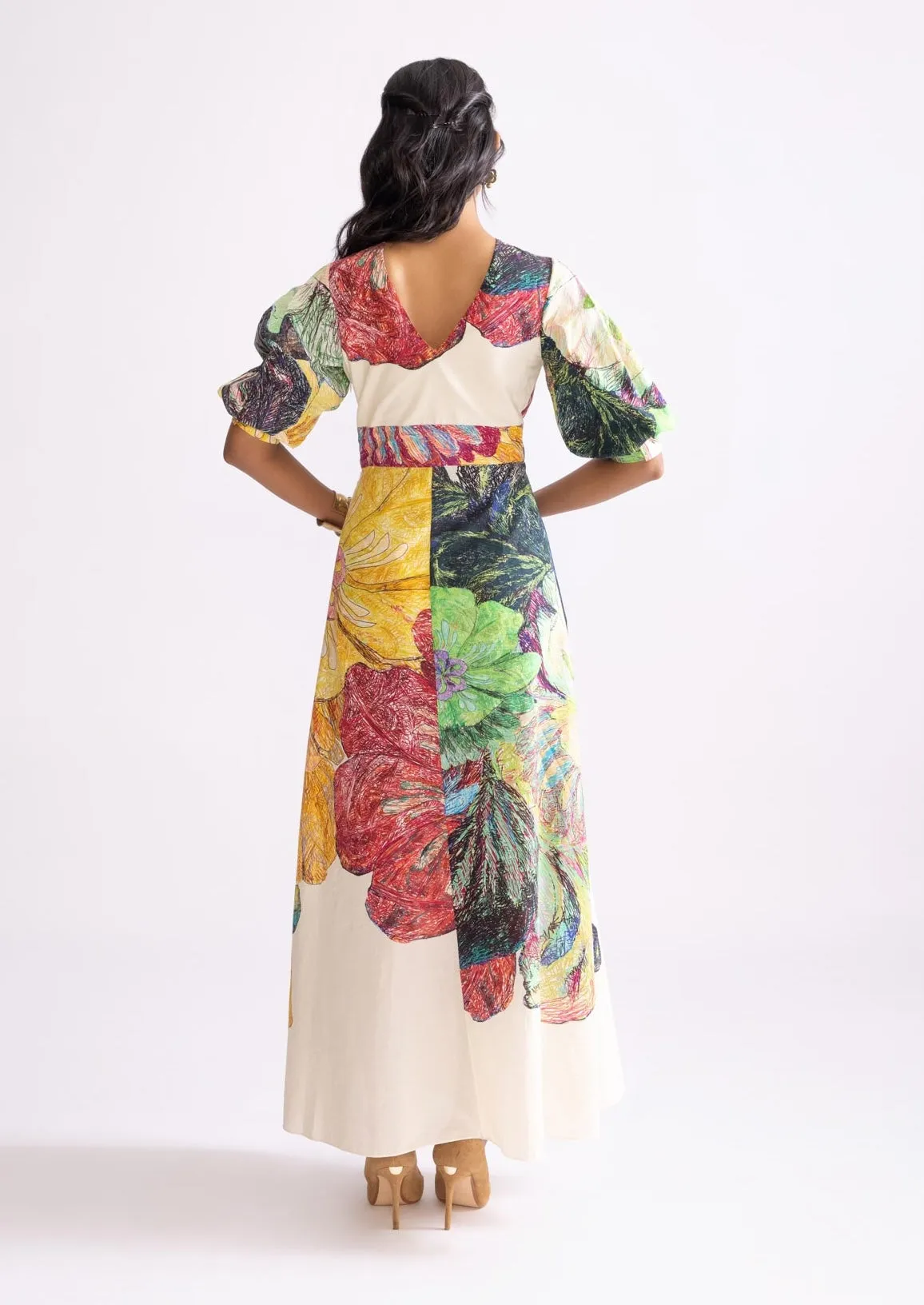 Daisy printed a-line dress