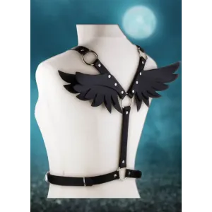 Dark Angel Wings Body Harness in High-Quality PU Leather