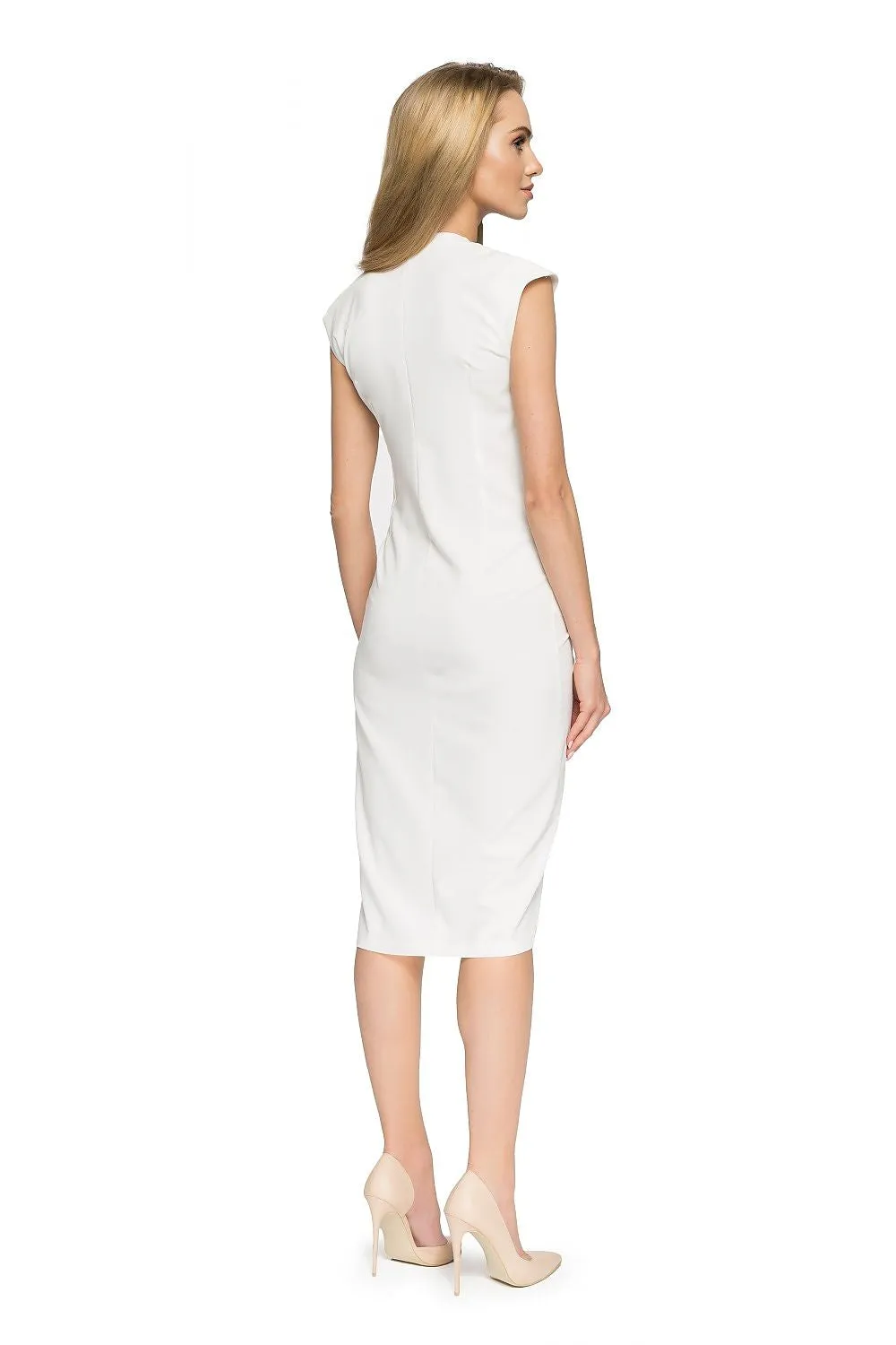 Decorative Button Fitted Dress