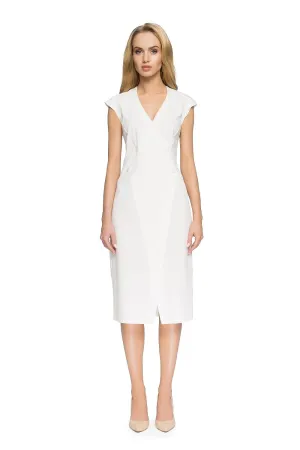 Decorative Button Fitted Dress