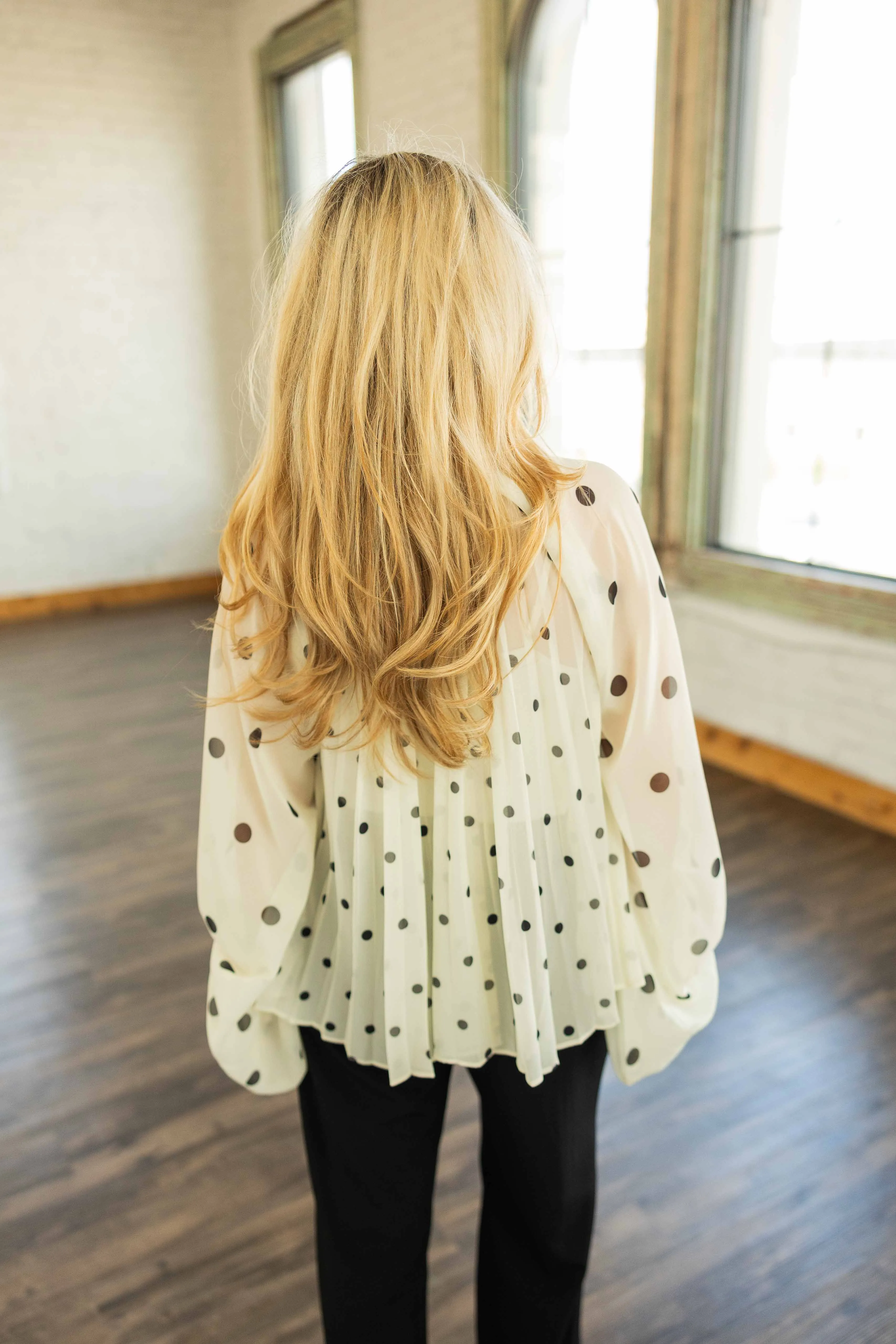 DEMI POLKA DOT HIGH NECK TOP