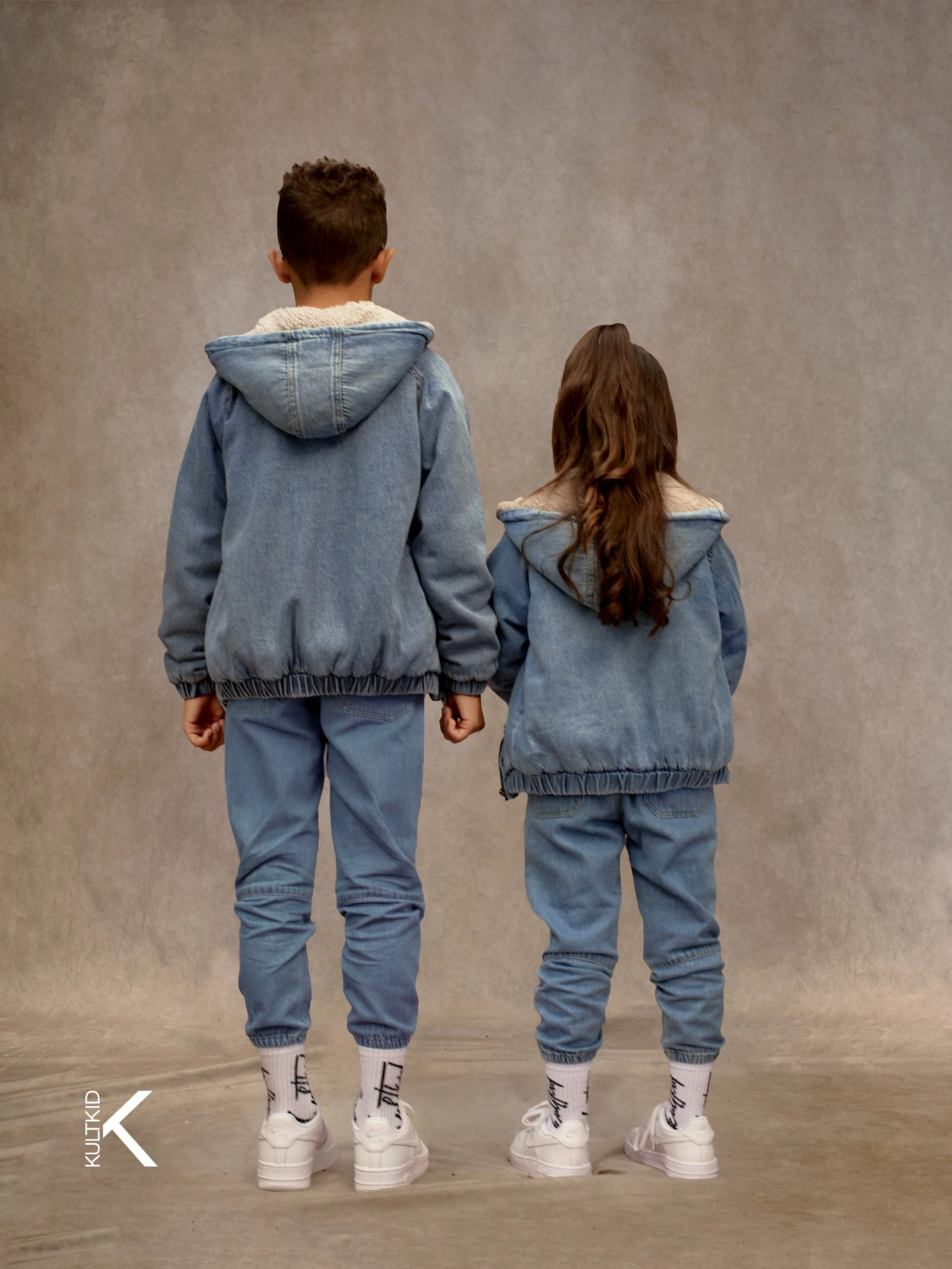 Denim Hooded Jacket with Borg Lining