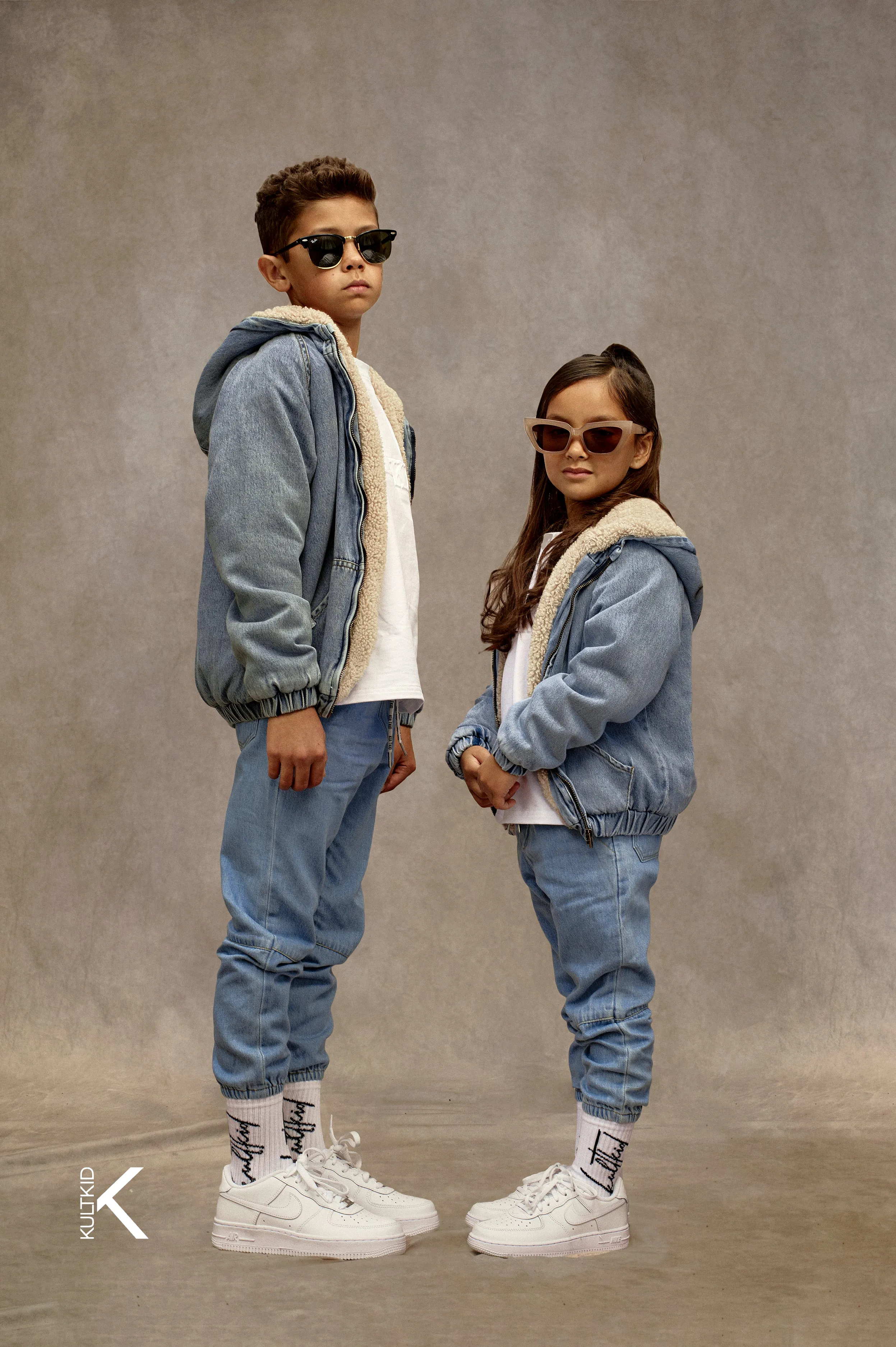 Denim Hooded Jacket with Borg Lining