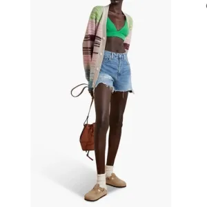 Denimist x Free People Nic Mid Rise Cutoff Distressed Denim Shorts New!