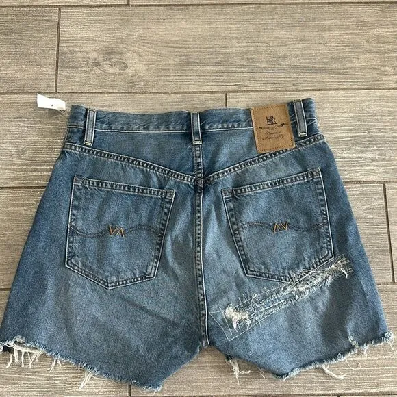 Denimist x Free People Nic Mid Rise Cutoff Distressed Denim Shorts New!