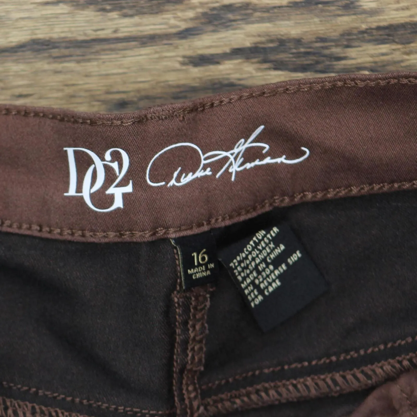 DG2 by Diane Gilman Womens Stretch Ultra Skinny Jeans 731608 Brown 16