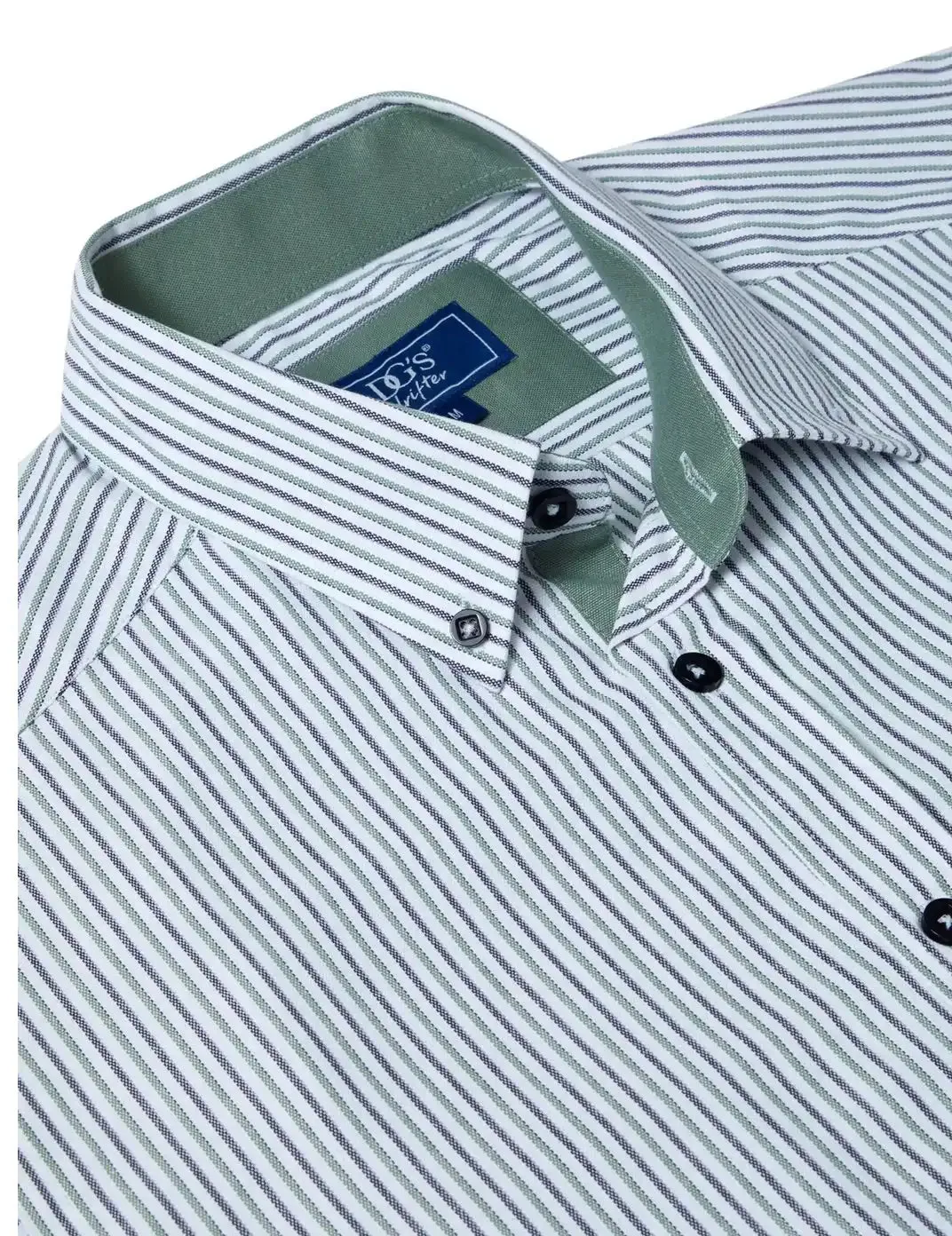 DG's Drifter Ivano Short Sleeve Stripe Oxford Shirt Green