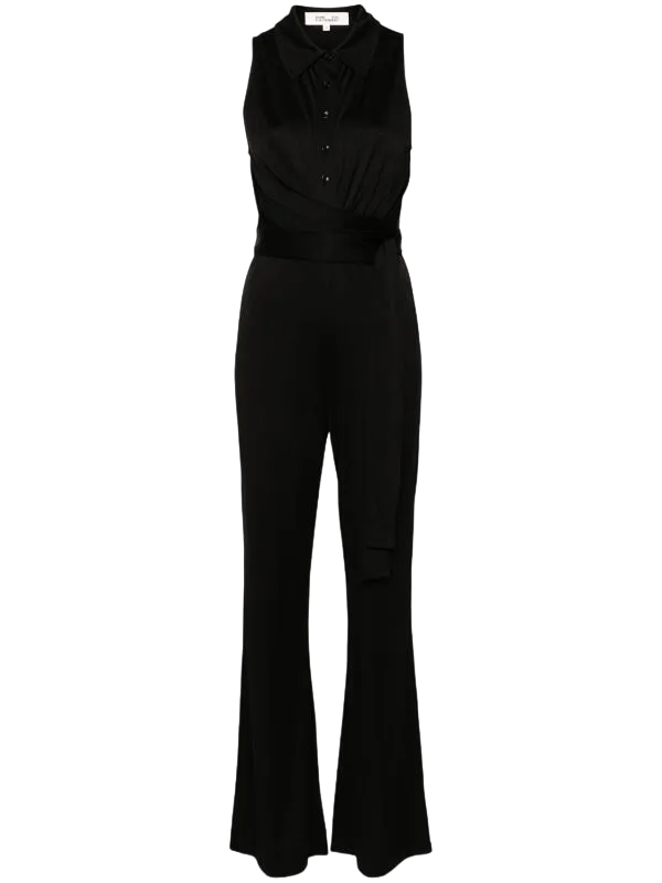 Diane Von Furstenberg Black DVF Kellie Jumpsuit UK M