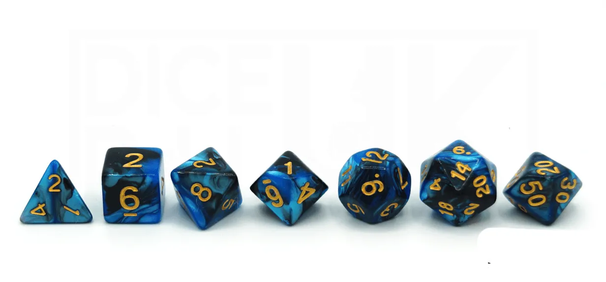Elemental Dice | Black & Blue
