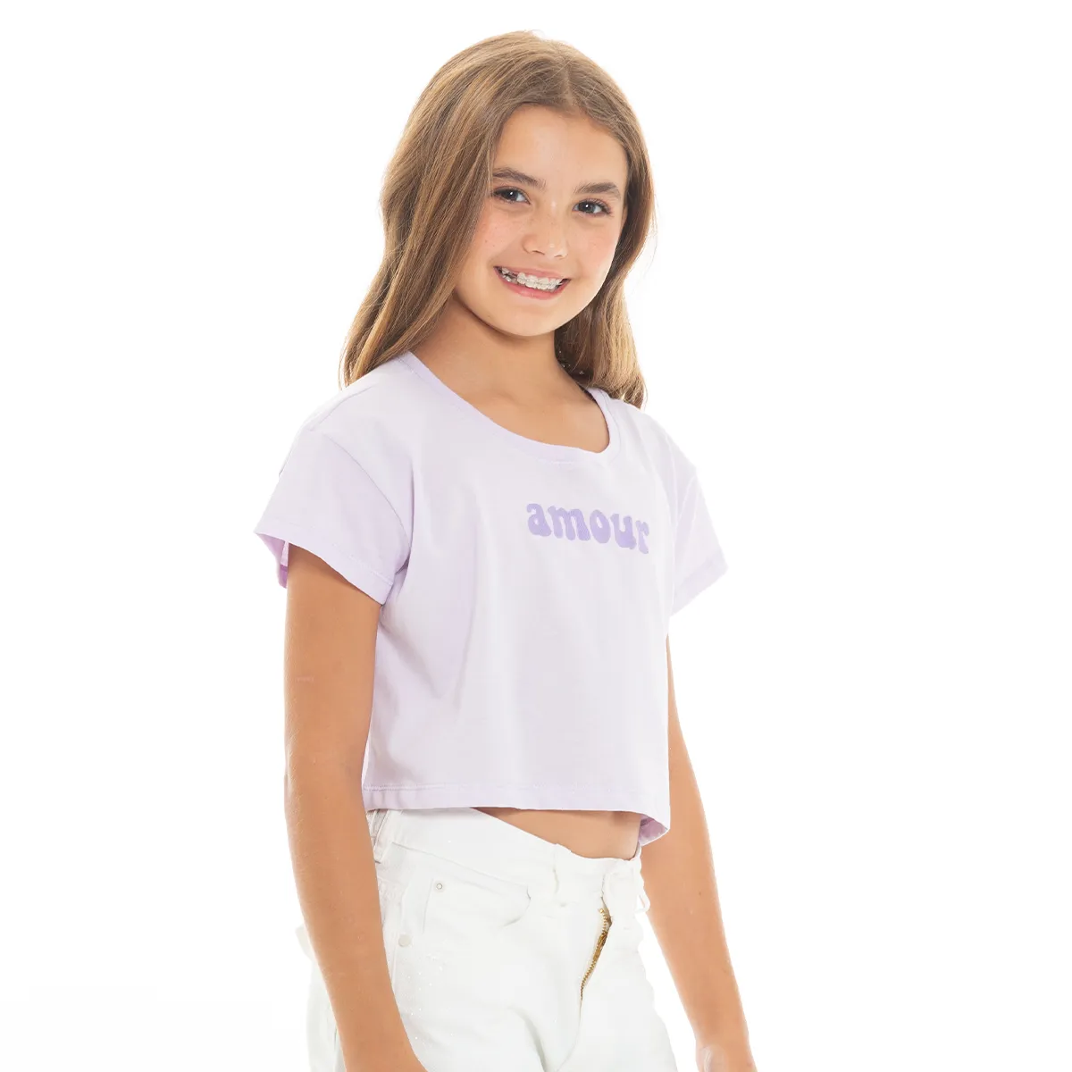EMBROIDERED CROPPED T-SHIRT FOR GIRLS