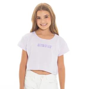EMBROIDERED CROPPED T-SHIRT FOR GIRLS