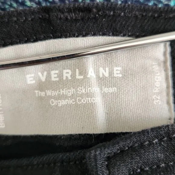 Everlane Way-High clean front Skinny Jeans Womens 32 Black  Organic Cotton