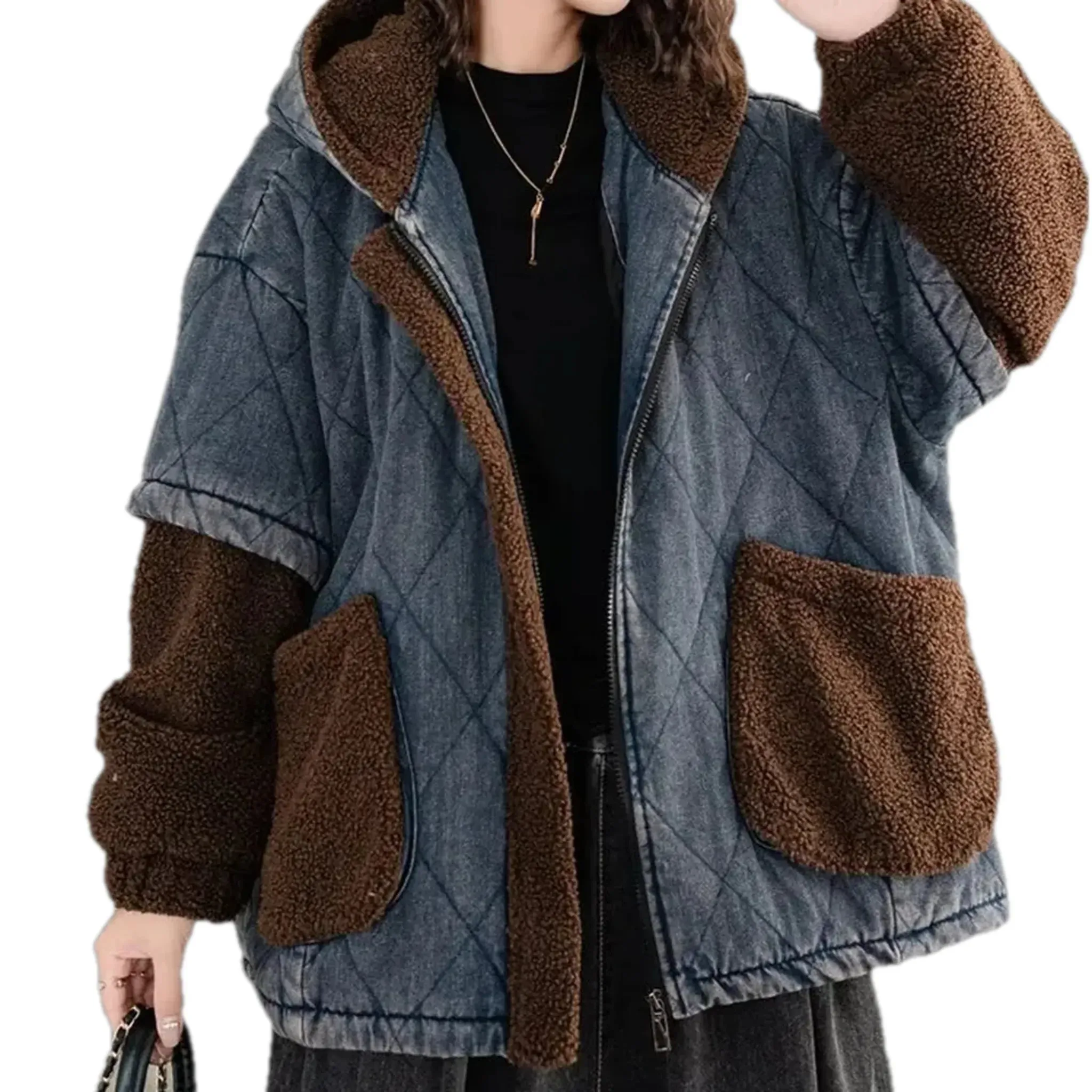 Extra-large fit stylish denim jacket for women