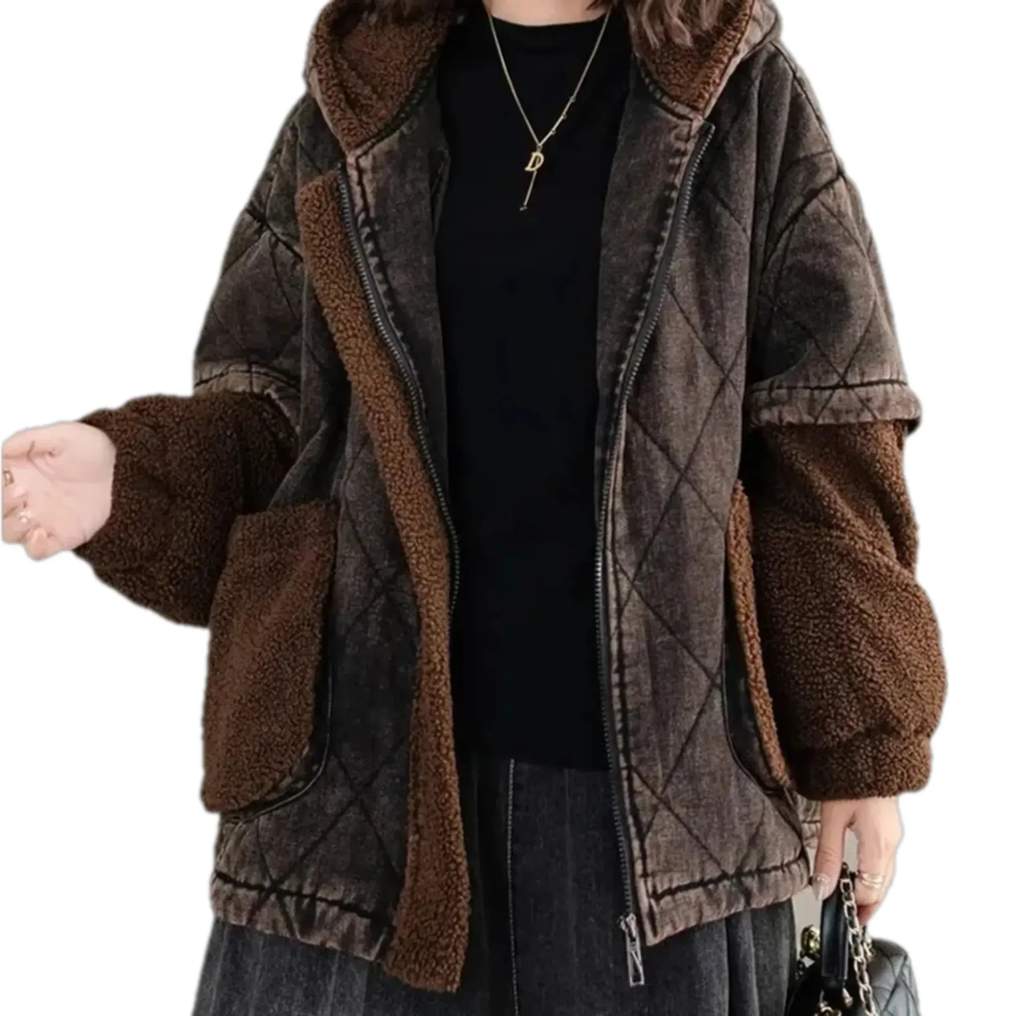 Extra-large fit stylish denim jacket for women
