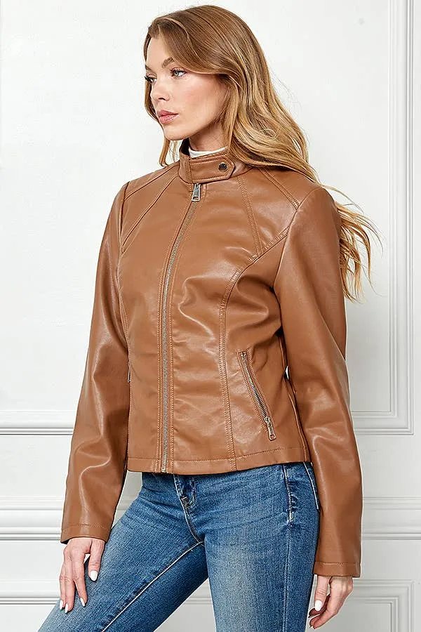 Faux Leather Slim  Moto Jacket | FINAL SALE