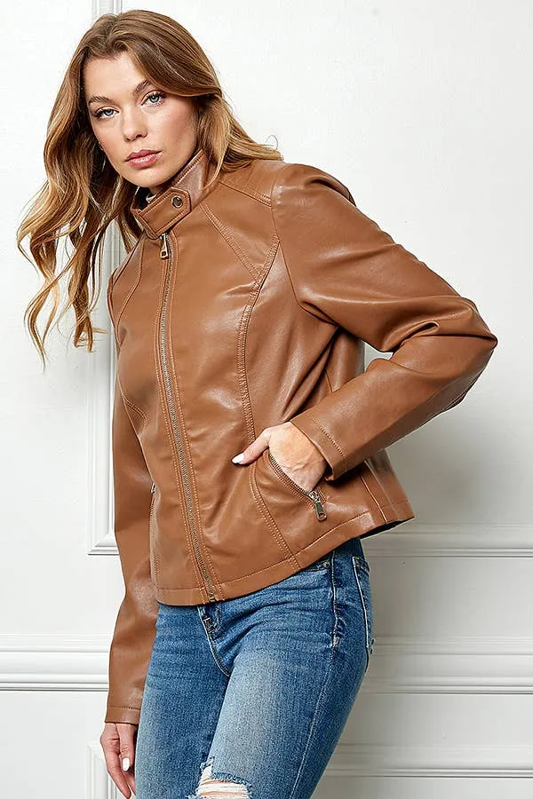 Faux Leather Slim  Moto Jacket | FINAL SALE