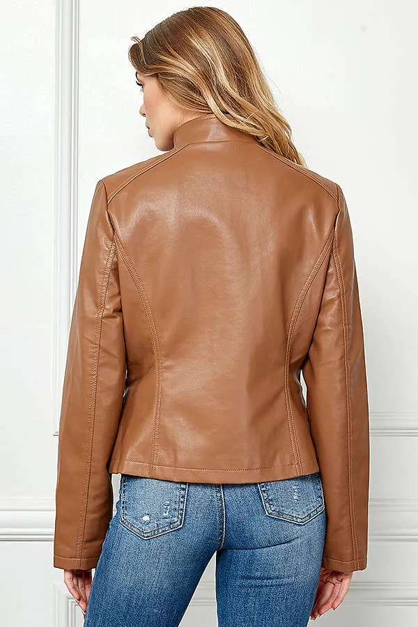 Faux Leather Slim  Moto Jacket | FINAL SALE