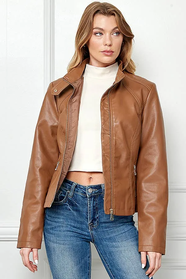 Faux Leather Slim  Moto Jacket | FINAL SALE